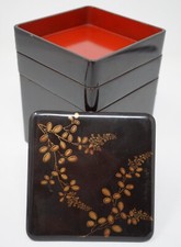 Boîte à pain bento japonaise en bois avec 4 pièces originale du Japon 0125E3