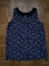 CHEMISE SANS MANCHE BLEU A FLEURS ROSE BLANCHES TAILLE S MARQUE GRACE ET MILA 