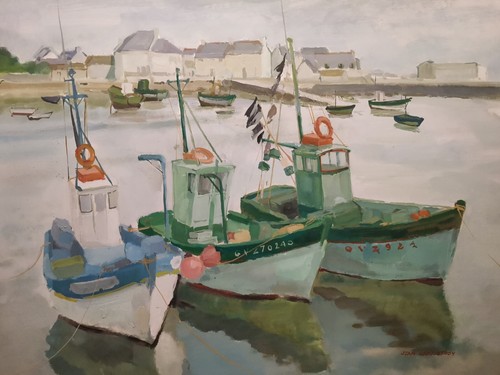 Aquarelle marine bateaux en - marine,,