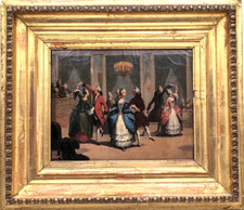 Beau tableau ancien Scène de
