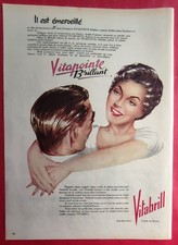 Publicité de presse: Beauté Cheveux VITAPOINTE de VITABRILL & Mode HEYRAUD 1956