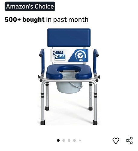 Drop arm bedside - bedside, commode