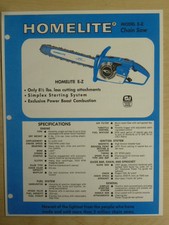 VINTAGE HOMELITE CHAINSAW SPEC