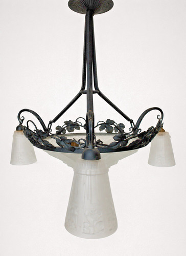 Lustre fer forgé art - forgé, déco