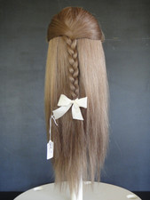 PERRUQUE chatain pour poupée en Cheveux naturels Taille 13 ( 40.5 cm - 16")