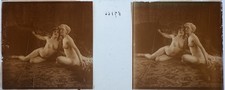 ATRIUM VERASCOPE RICHARD FEMMES NUES 1900 PLAQUE STEREOSCOPIQUE 45x107 VERRE