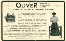 Publicité ancienne machine à écrire Oliver 1908 issue de magazine