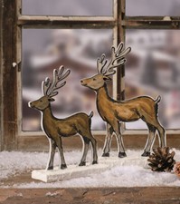 Cerf en bois Blanc