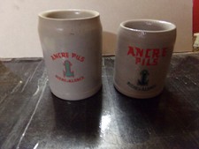2 vieilles chopes  à bière  collection bistrot brasserie  ANCRE PILS Alsace