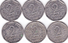 LOT DE 7 PIECES DE 2 FRANCS SEMEUSE- 1980 - 1981 - 1982 ET 1998 -
