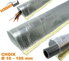 TUYAU GAINE PROTECTION THERMIQUE ALU Réfléchissant Cable Aluminium Manchon Feu