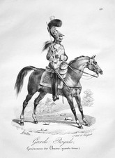Jäger Chasseur France Suisse Militaria Uniformes Lithographie