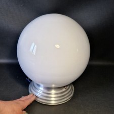 🔅 ancienne applique, plafonnier  boule opaline & support alu