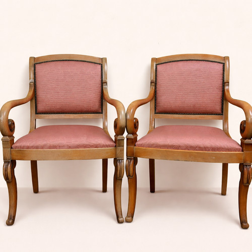 Paire fauteuils à - paire, de