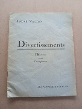 André Valton DIVERTISSEMENTS Humour sous l'occupation 1945 recueil poèmes Hitler