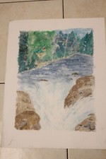 aquarelle paysage rivière