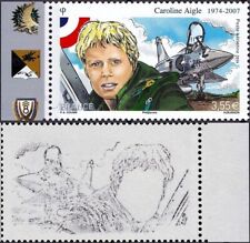 VARIETE POSTE AERIENNE N°78 MIRAGE 2000-5 IMPRESSION RESTO ET VERSO DU NOIR**