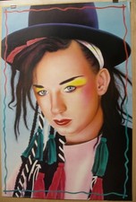 BOY GEORGE 1984 ORIGINAL POSTER VINTAGE 59x89cm EXTREMELY RARE GAY TRANSGENDER