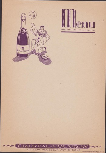 Ancien menu vierge - menu,