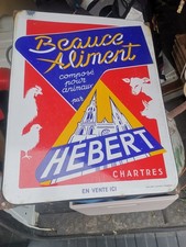 PLAQUE ÉMAILLÉE ANCIENNE CHARTRES CATHÉDRALE BEAUCE ALIMENT HEBERT ANIMAUX