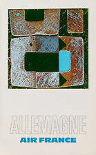 Original Vintage Poster - Raymond Pages - Air France - Allemagne - Plane - 1971