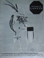 PUBLICITÉ MONSIEUR LANVIN EAU DE TOILETTE AFTERSHAVE RAFRAICHISSANTE TONIQUE