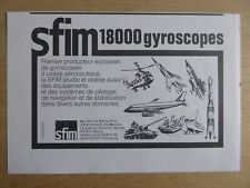 12/1974 PUB SFIM 18000 GYROSCOPES PUMA NAVIPLANE MIRAGE ARIANE AMX FRENCH AD