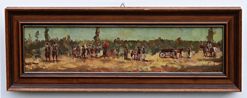 Tableau huile sur bois paysage - sur,