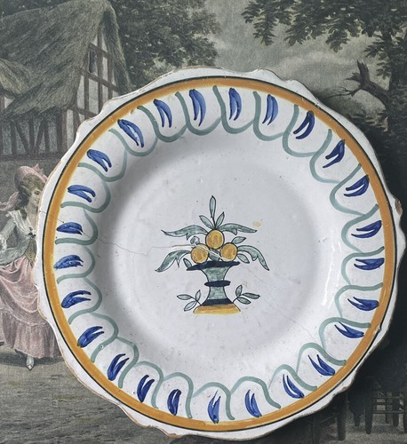 αssiette faïence polychrome - faïence,