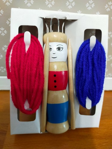 Tricotin vintage bois bleu - vintage, bois,
