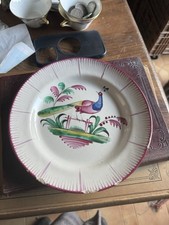 ASSIETTE  Faience déco oiseaux LUNEVILLE St CLEMENT Les ISLETTES XVIIIe XIXe