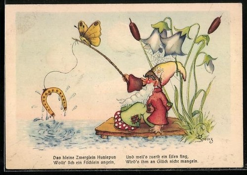 Carte postale artiste - postale, nain