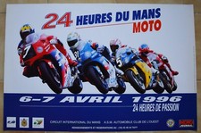 AFFICHE  ORIGINALE  24 H DU MANS MOTO 1996  HONDA YAM  ELF  MOTUL  DUNLOP  VEMAR