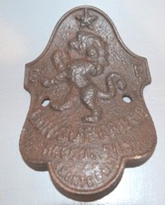 Plaque Dossier de Siege de Tracteur Fonte Lion Supérieur Montélimar Vintage