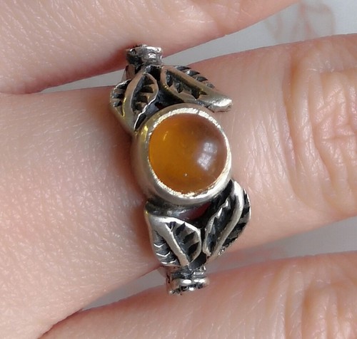 Vintage bague argent massif - en,