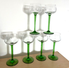 Lot de 6 Verres à Pied Vin Blanc Alsace Grappes De Raisin Gravés Hauteur 17 cm