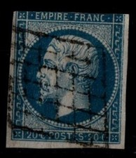 GRILLE sur NAPOLÉON n°14A, Oblitéré = cote 80 €/ Lot Classique France