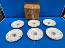 Lot de 6 grande assiettes vintage Provincial Bouquet 1987 JMP STONEWARE Grès N°4