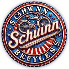 Plaque Murale Métal Ronde "SCHWINN" Art Déco Vintage