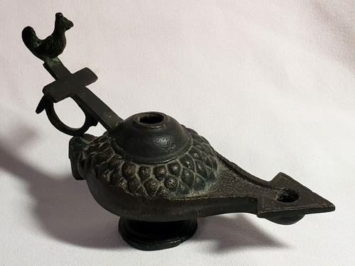 Lampe huile ancienne bronze - lampe,
