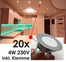 20x 4W 230V LED Lampe Spot Encastré Cuisine Salle de Bain Trockenbau + Pince