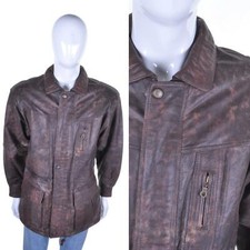 Veste En Cuir Brun Vintage De