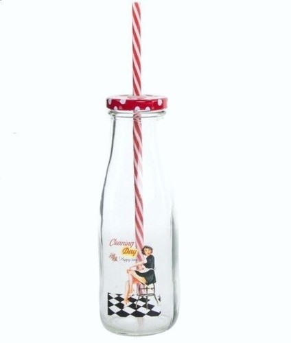 Bouteille verre déco pin - verre,
