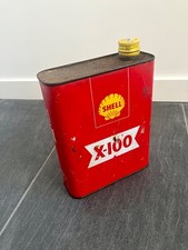 Ancien Bidon d'huile 2L pour Moteur, SHELL MOTOR, Déco Atelier, Loft, Vintage.