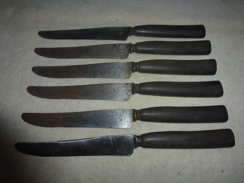 Six anciens couteaux table - six,