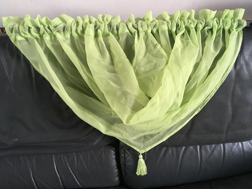 Voilages courts vert anis - voilages,
