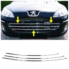 Pour PEUGEOT 407 2004 ET PLUS Calandre Chromé Grille 3 pcs INOXYDABLE