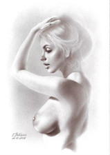 Portrait de femme nue huile