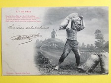 cpa 1900 BERGERET & Cie NANCY Le PAIN Epi de Blé Sacs de Farine Pétrin Moulin