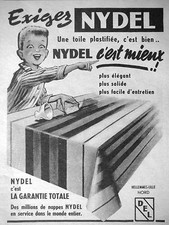 PUBLICITÉ NAPPES NYDEL C'EST MIEUX PLUS ÉLÉGANT SOLIDE FACILE D'ENTRETIEN